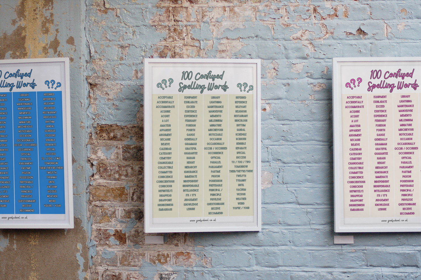 100 Confused Spelling Words | Spelling Printable | Vocabulary Printable | Classroom Decor | Teacher Resources