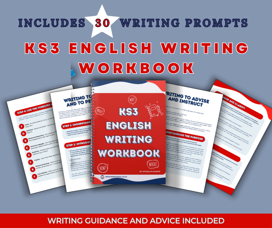 Key Stage 3 English Writing Workbook | Writing Prompts for Years 7-9 | English Writing Prompts | Teacher Resource