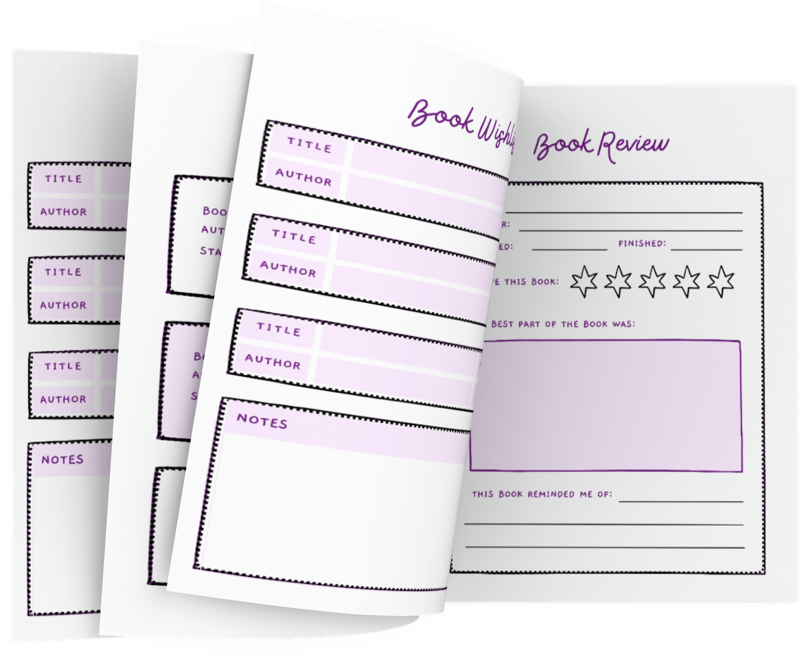 Monthly Reading Journal Printable | Printable Reading Journal | A4 Reading Journal | Kawaii Reading Journal