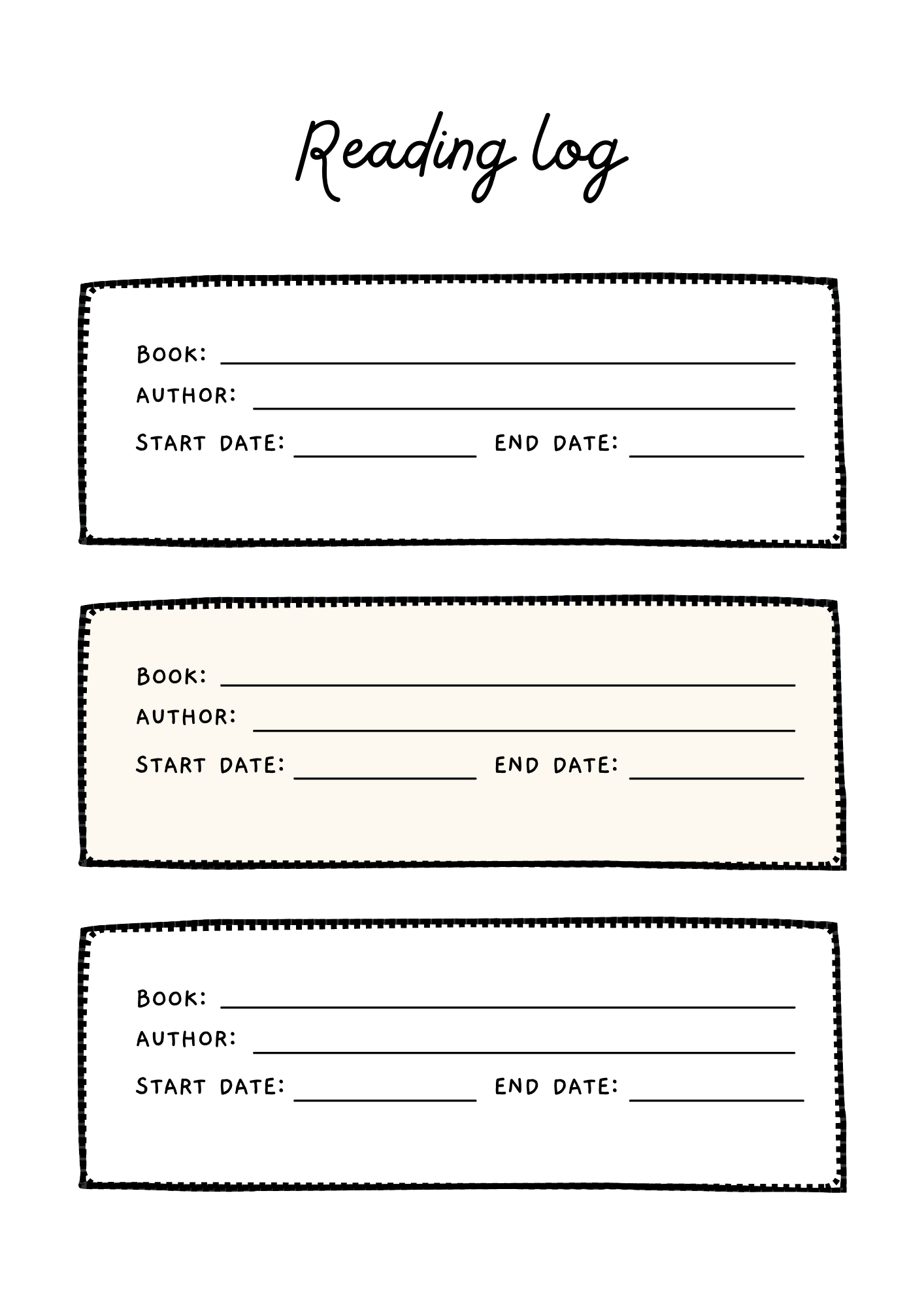 Reading Journal Printable | Printable Reading Journal | A4 Reading Journal