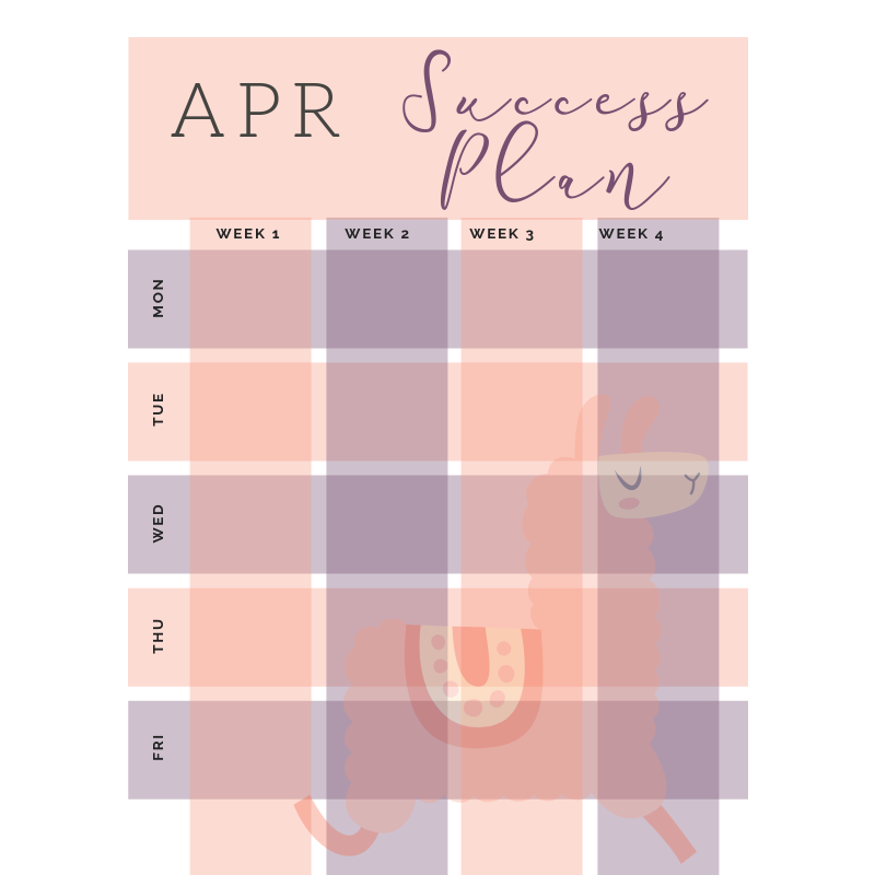 Printed School/College Revision Planner - Llama Design