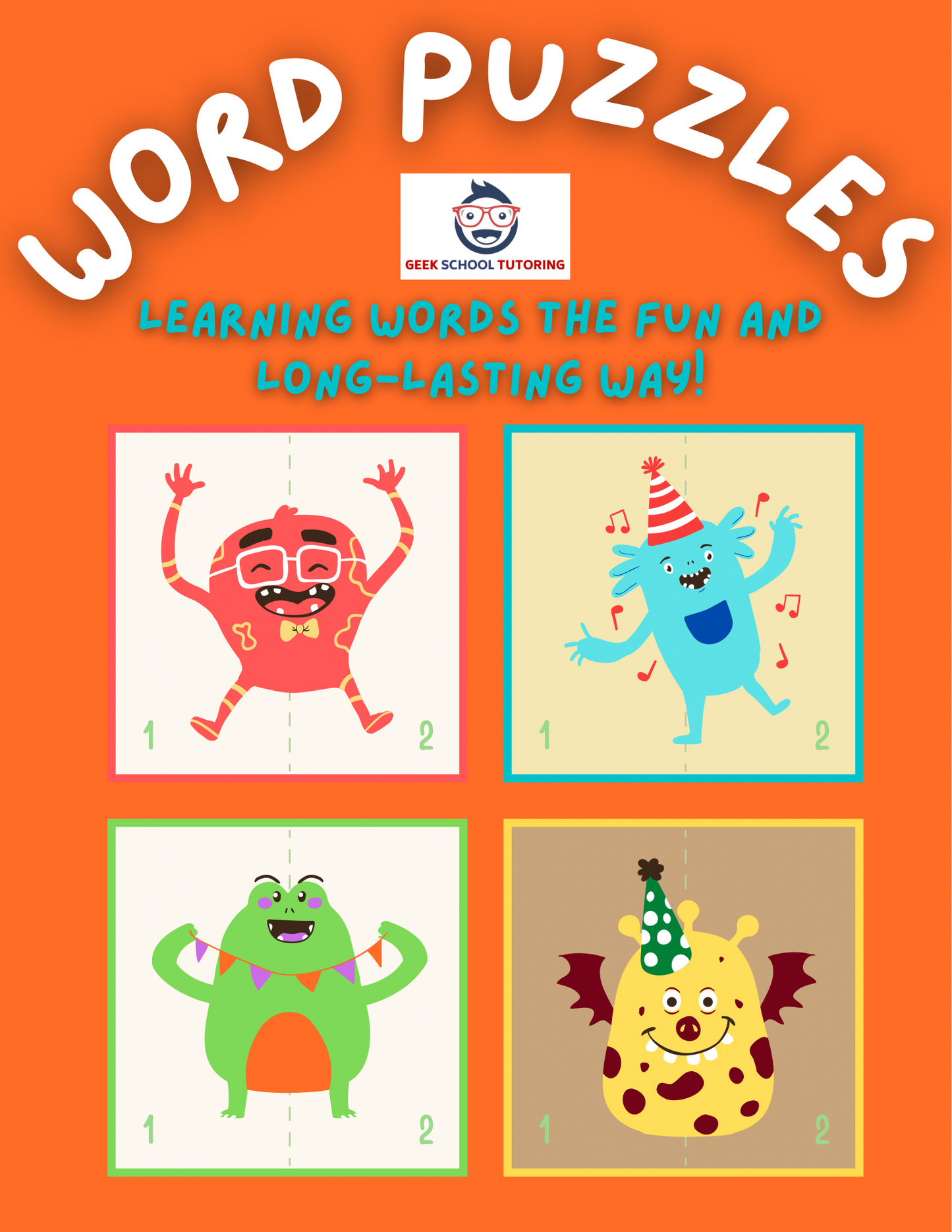 Word Puzzles 1: Vocabulary and Spelling 50-Page Bumper Pack Downloadble PDF Booklet