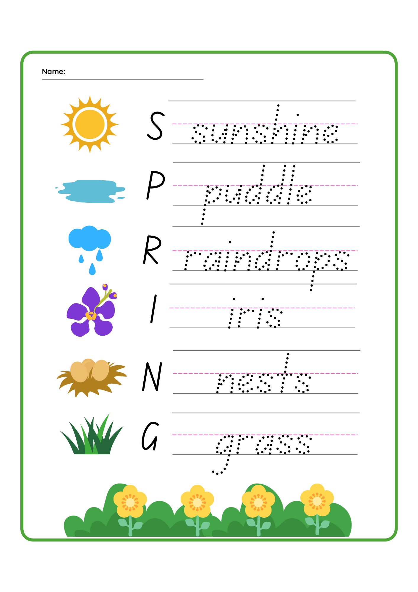 Reception (Kindergarten) (EYFS) Handwriting Printable Workbook 2 - Download