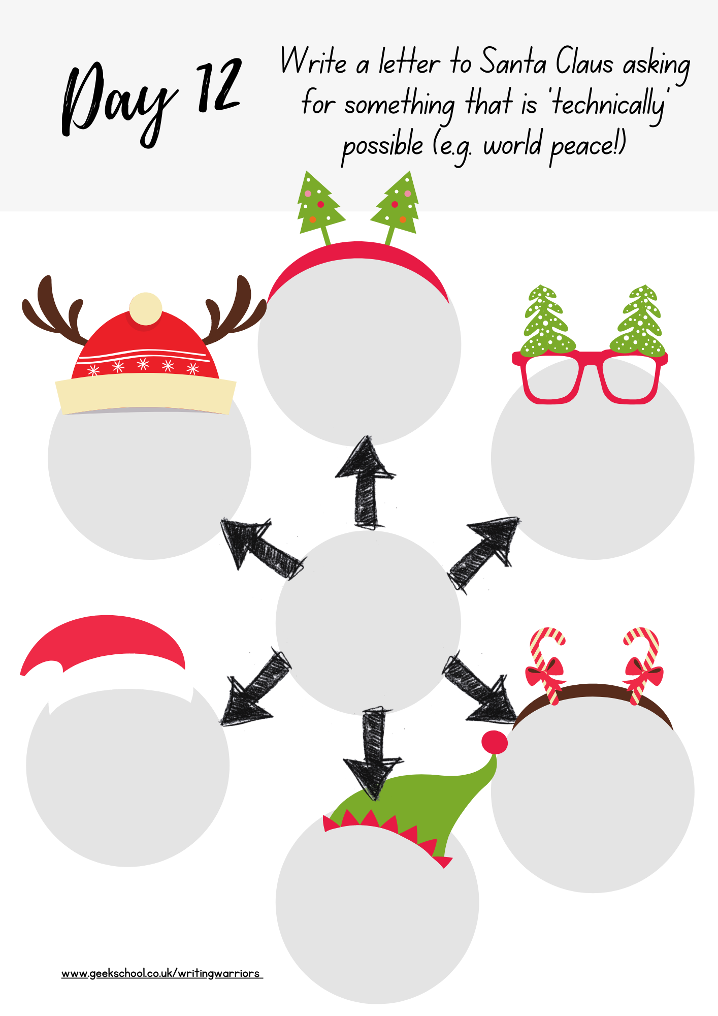 Christmas Writing Challenge Workbook - INSTANT DOWNLOAD