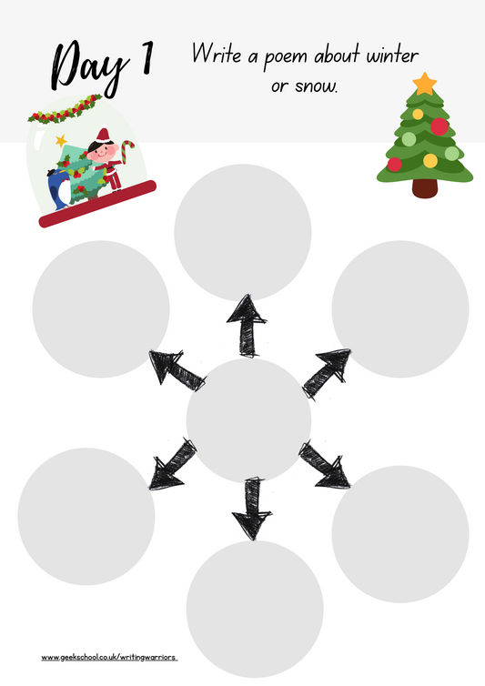 Christmas Writing Challenge Workbook - INSTANT DOWNLOAD