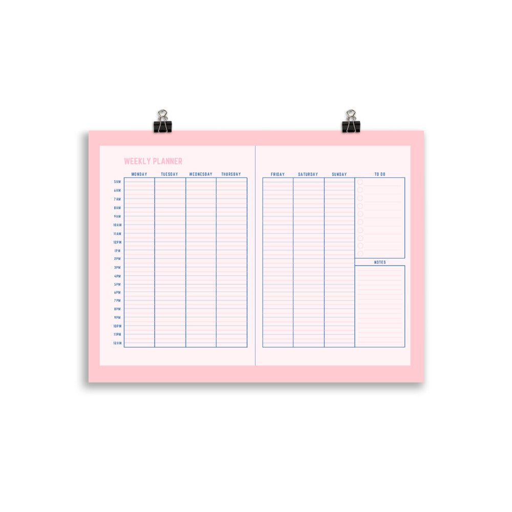 Weekly Revision Planner Poster - for GCSE, SATs and 11 Plus Revision | Printable | English Poster | Vocabulary Poster | Spelling Poster | Classroom Decor | Teacher Resource