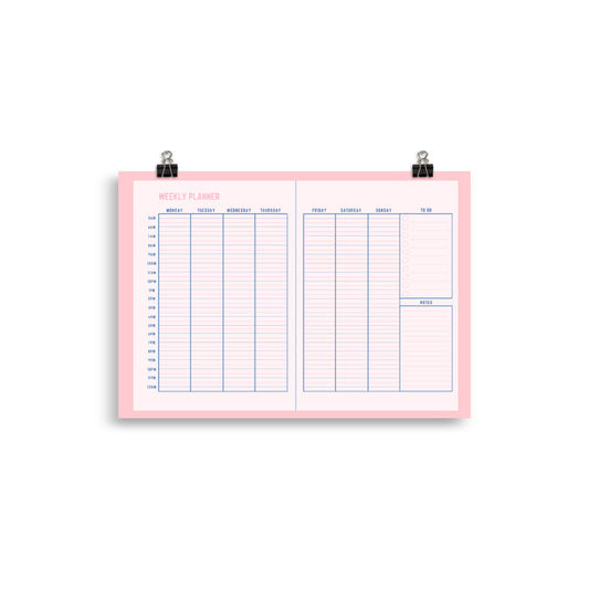 Weekly Revision Planner Poster - for GCSE, SATs and 11 Plus Revision | Printable | English Poster | Vocabulary Poster | Spelling Poster | Classroom Decor | Teacher Resource