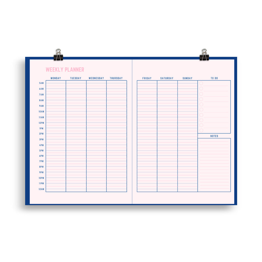 Weekly Revision Planner Poster - for GCSE, SATs and 11 Plus Revision | Printable | English Poster | Vocabulary Poster | Spelling Poster | Classroom Decor | Teacher Resource