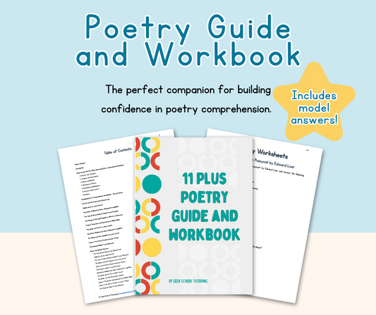 11 Plus Poetry Guide and Workbook | Poem Analysis | English Comprehension