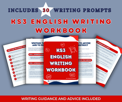 Key Stage 3 English Writing Workbook | Writing Prompts for Years 7-9 | English Writing Prompts | Teacher Resource | Printable | A4 Printable