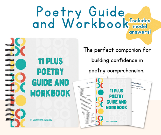 11 Plus Poetry Guide and Workbook | Poem Analysis | English Comprehension | Printed Book