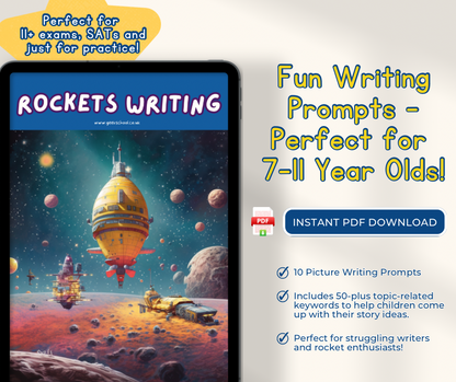 11 Plus Rockets Writing Prompts Booklet - Instant Download
