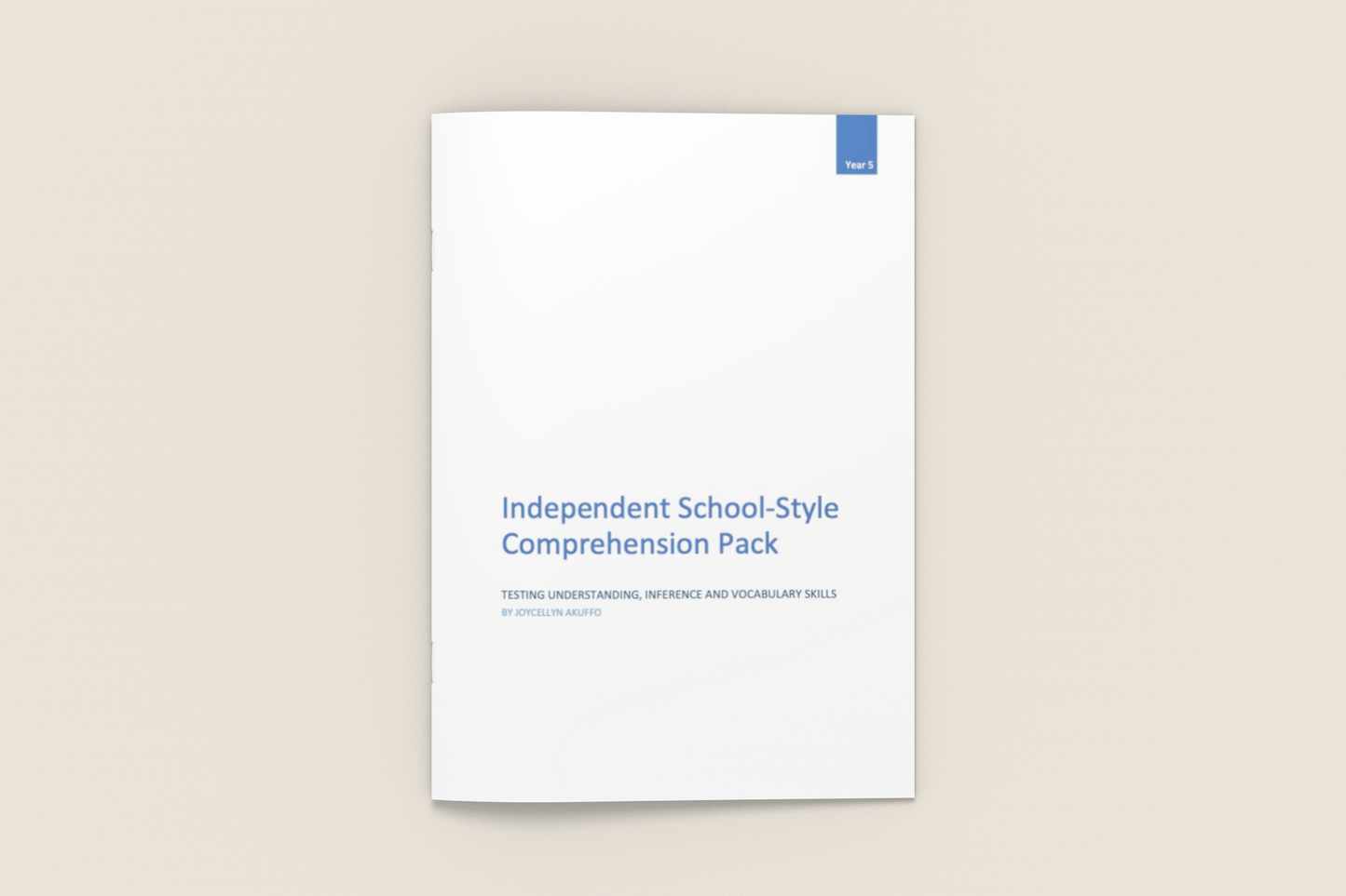 Independent School-Style English Comprehension Booklet - INSTANT DOWNLOAD