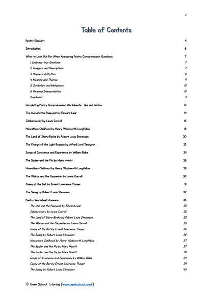 11 Plus Poetry Guide and Workbook | Poem Analysis | English Comprehension | Printed Book