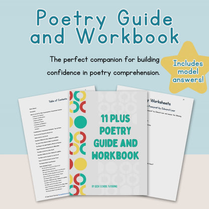 11 Plus Poetry Guide and Workbook | Poem Analysis | English Comprehension