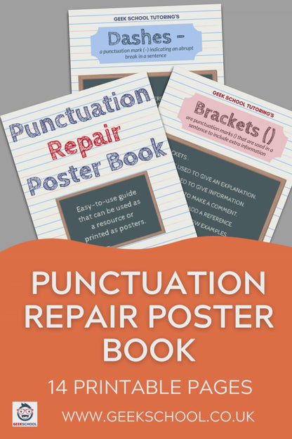 Punctuation Repair Kit Poster Bundle | Punctuation Posters | Teacher Printable Download | Homeschool Posters | Classroom Decor