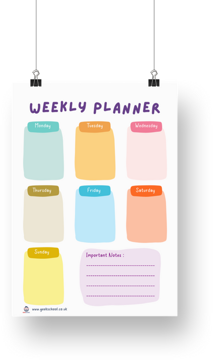 Cute Weekly Planner Printable | Weekly Schedule | School Schedule | Weekly Planner