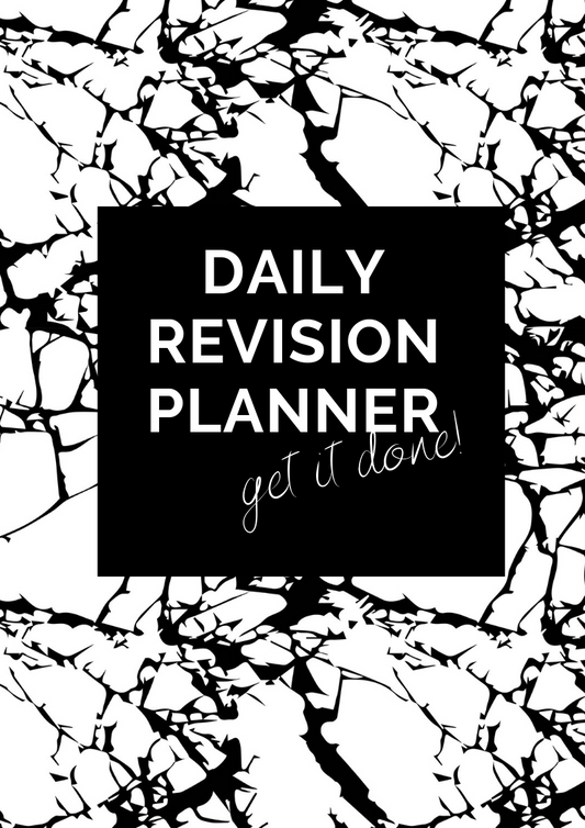 Printed Student Revision Planner Bundle in Black and White Marble Effect | Daily, Weekly and Monthly School and College Organiser