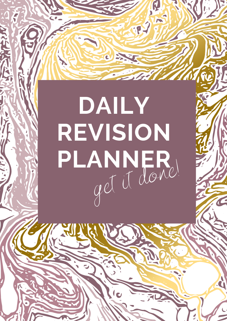 Gold and Purple Marble Effect Study Planner