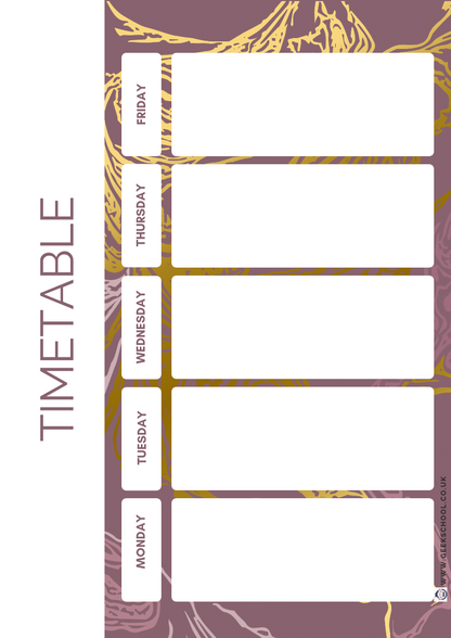 Gold and Purple Marble Effect Planner