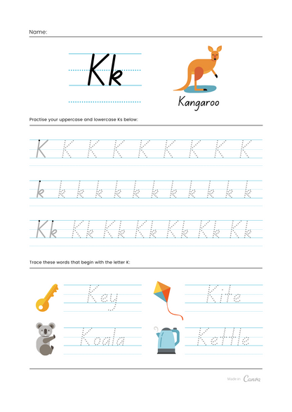Reception (Kindergarten) (EYFS) Handwriting Printable Workbook 2 - Download