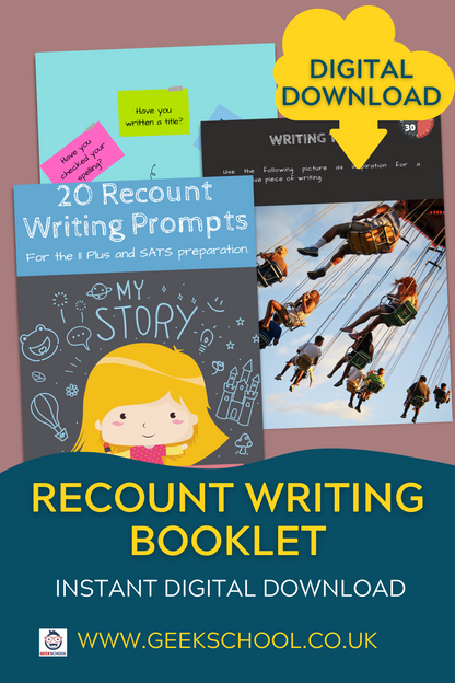 20 Recount Writing Prompts Digital Download