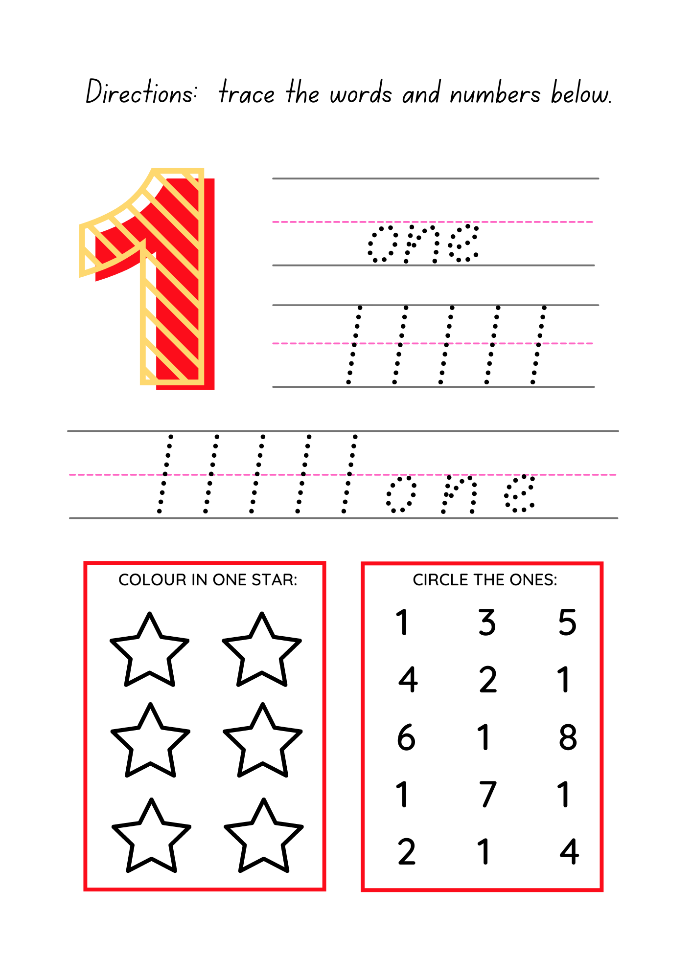 Reception (Kindergarten) (EYFS) Handwriting Printable Workbook 1 - Download