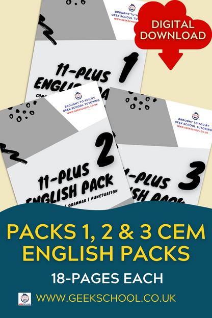 English Comprehension Packs 1, 2 and 3 - Instant Download