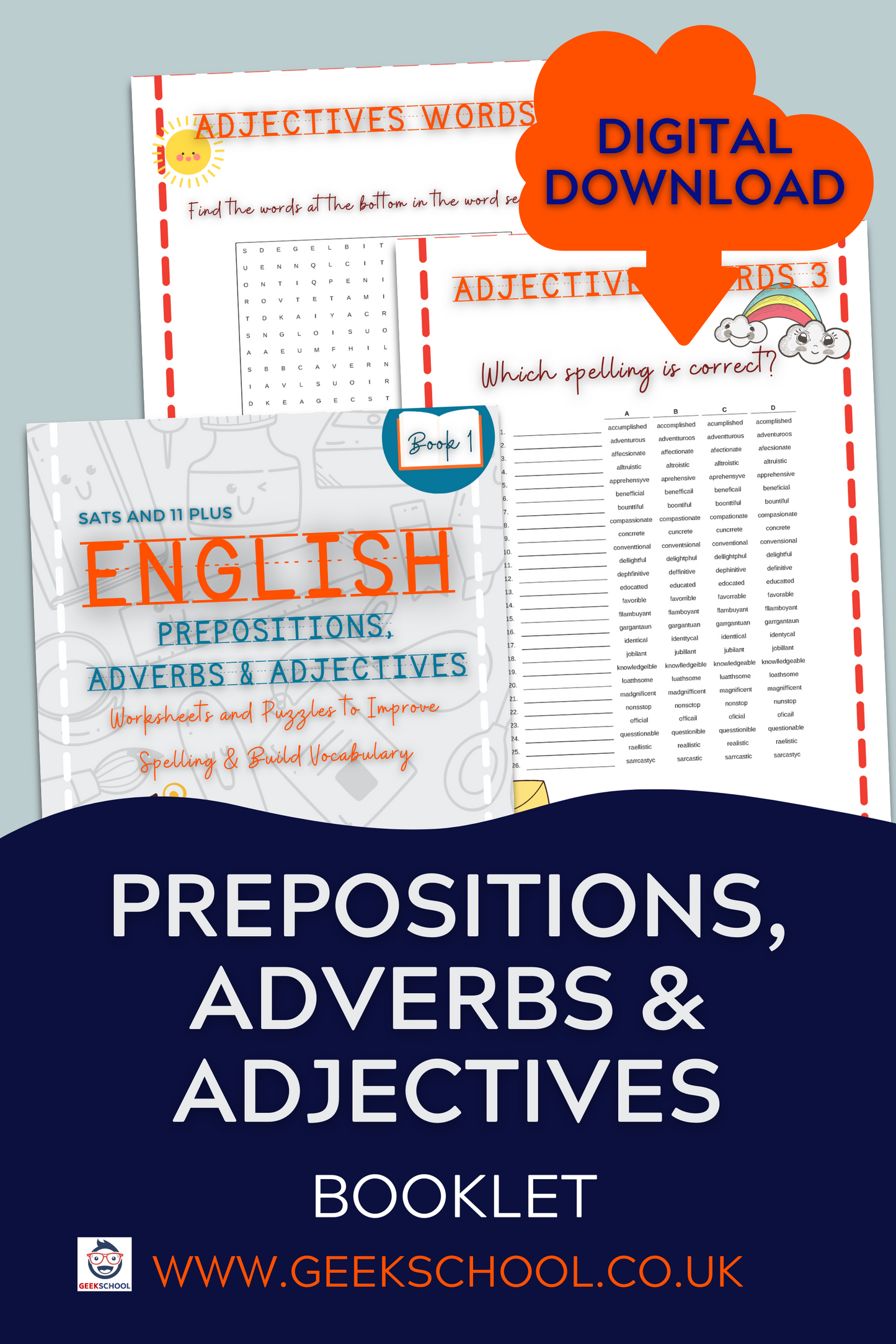 Prepositions, Adverbs and Adjectives Book